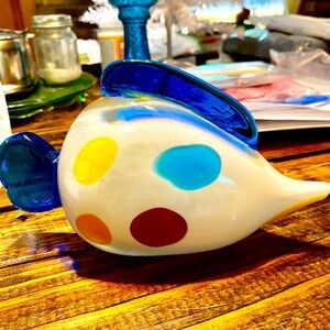 Vintage Murano Style Fish Figurine Paperweight 7"L x 4"T x 2.5"W